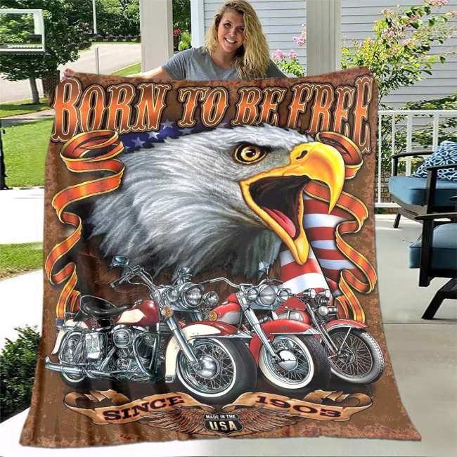 Born To Be Free Eagle Blanket