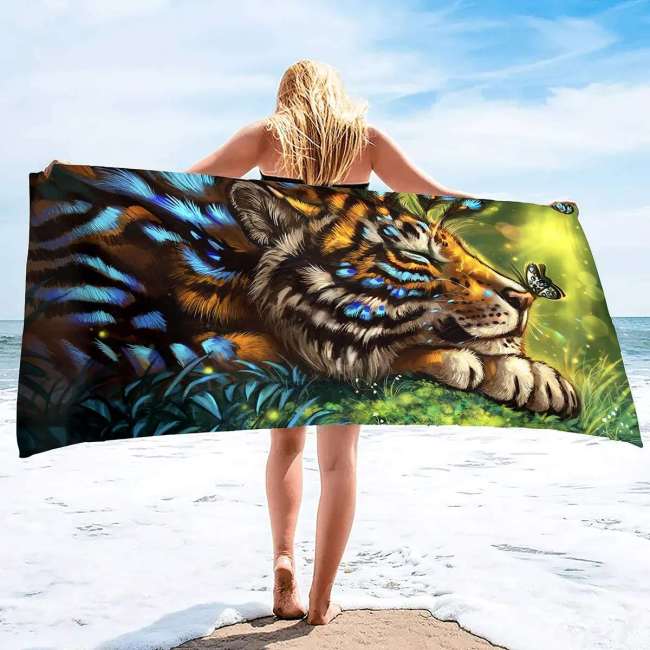 Lovely Tiger Beach Towel