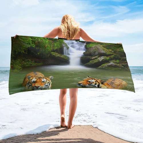 Tigers Printed Beach Towel
