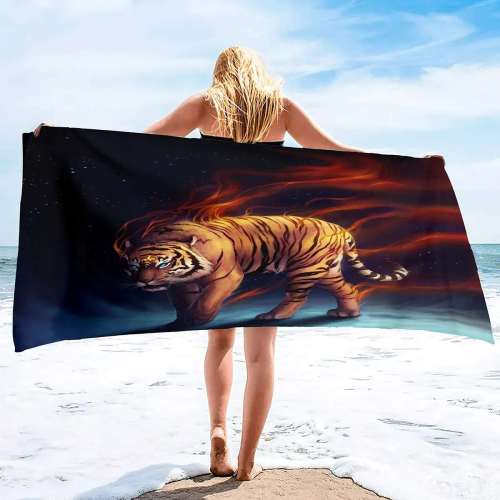 Large Tiger Beach Towel