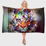 Colorful Tiger Beach Towel