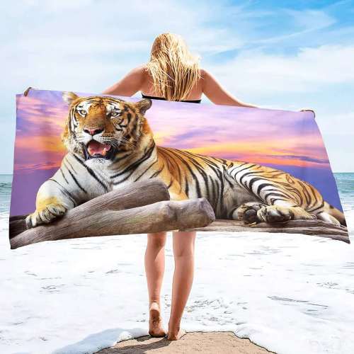 Sunset Tiger Beach Towel