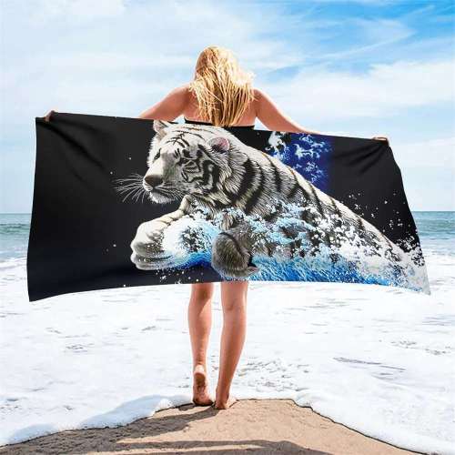 Swim Tiger Beach Towel