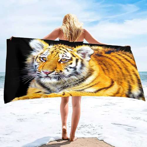 Large Tiger Beach Towel