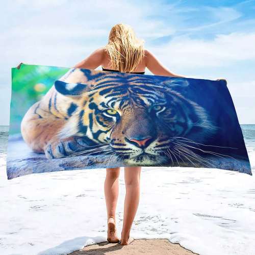Tiger Print Bath Towel