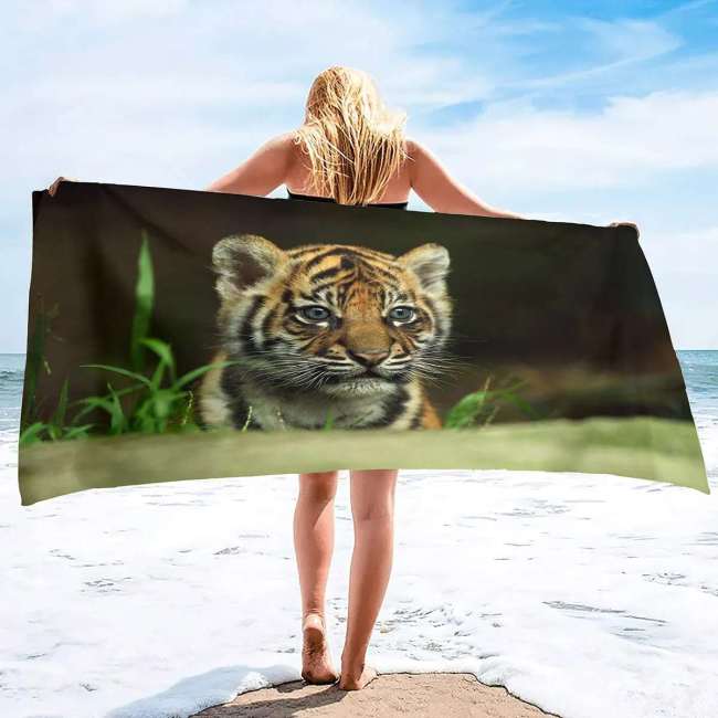 Tiger Cub Beach Towel