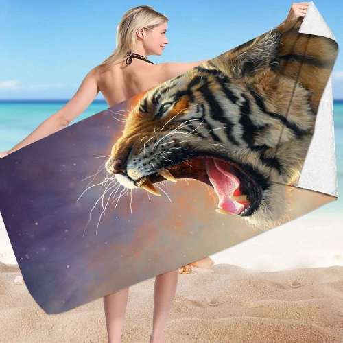 Roaring Tiger Beach Towel