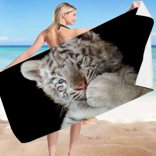 Cute Baby Tiger Beach Towel