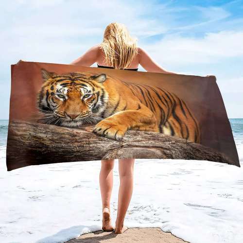 Tiger Printed Swim Towel