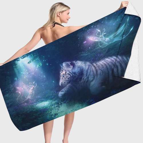 Galaxy Tiger Cub Beach Towel