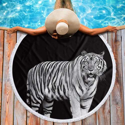 Black Tiger Beach Towel
