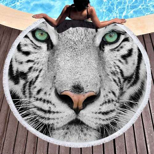 3D Tiger Beach Towel