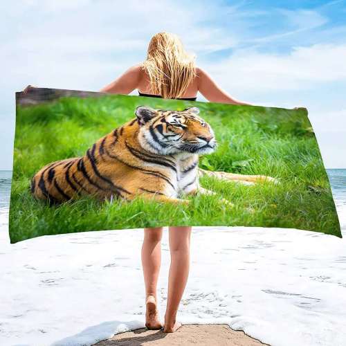 Tiger Beach Towel For Swim