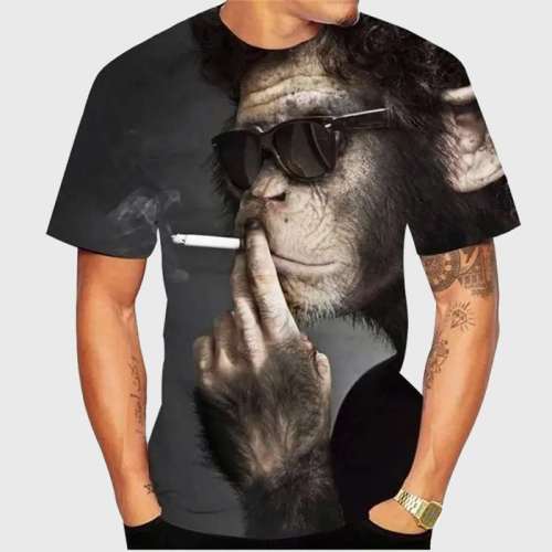 Smoking Gorilla Mens T-Shirt