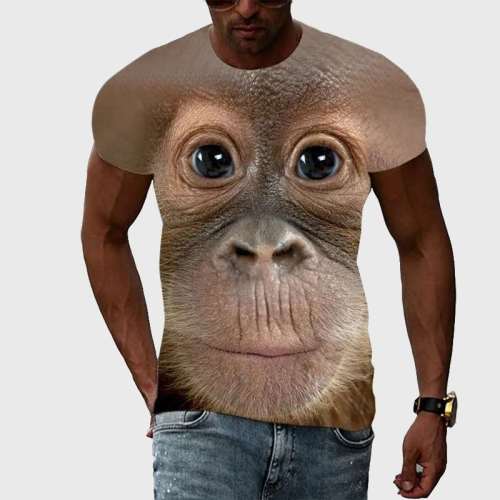 3D Gorilla Print T-Shirt