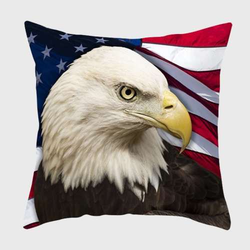 American Flag Bald Eagle Cushion Cover