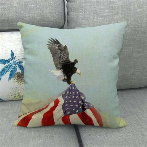 Bald Eagle Flag Print Pillow Case