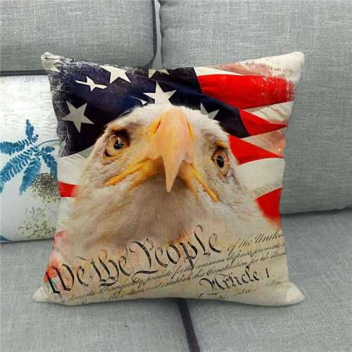 Bald Eagle Flag Pillow Case
