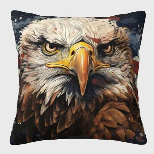 Eagle Face Print Pillow Cover