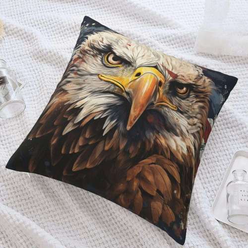 Eagle Face Print Pillow Cover