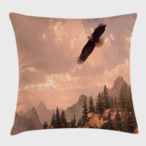 Pink Flying Eagle Pillow Cover