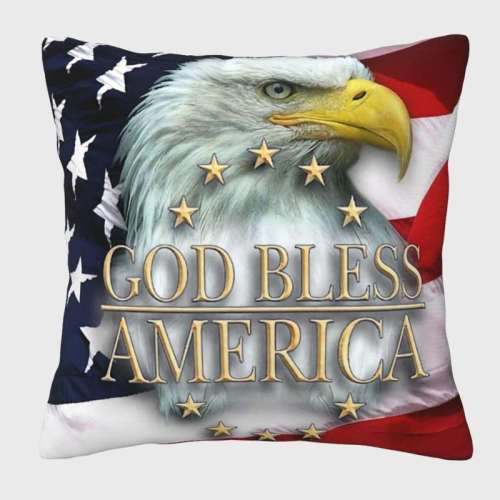 God Bless America Eagle Pillow