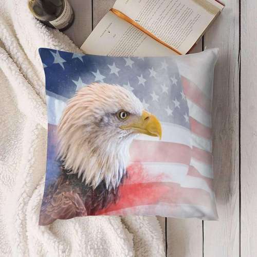 Flag Eagle Print Pillow