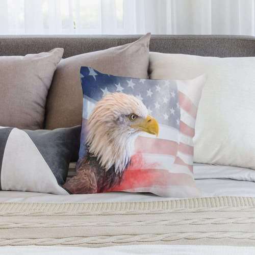 Flag Eagle Print Pillow