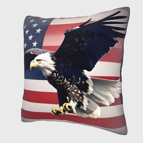 Eagle Flag Pillow Cover