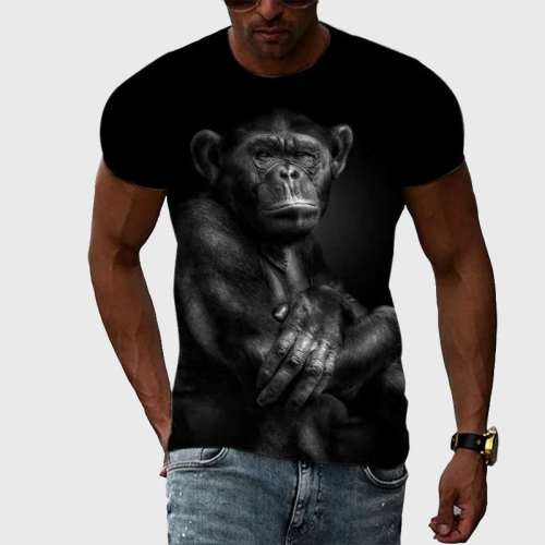 Black Gorilla Pattern T-Shirt
