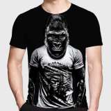 Family Matching T-shirt Black Mens Gorilla T-Shirt