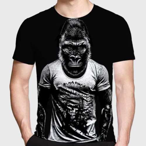 Black Mens Gorilla T-Shirt