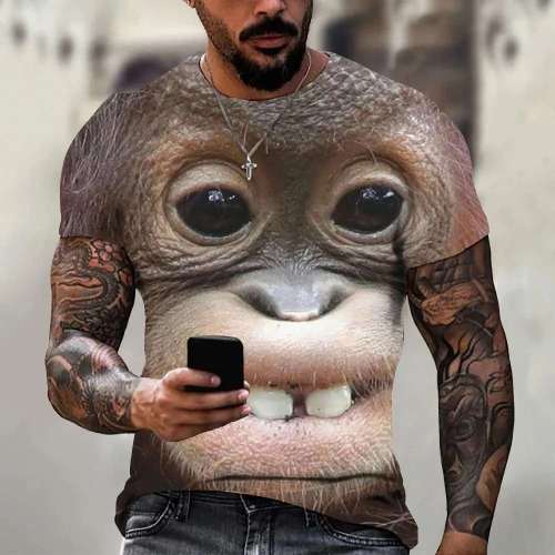 3D Gorilla Face T-Shirt