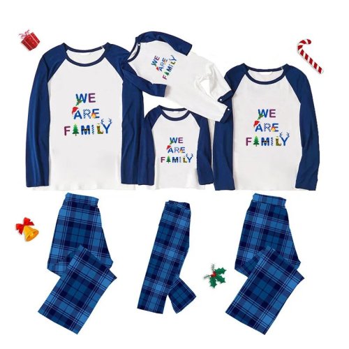 Christmas Matching Family Pajamas We Are Family Blue Pajamas Set