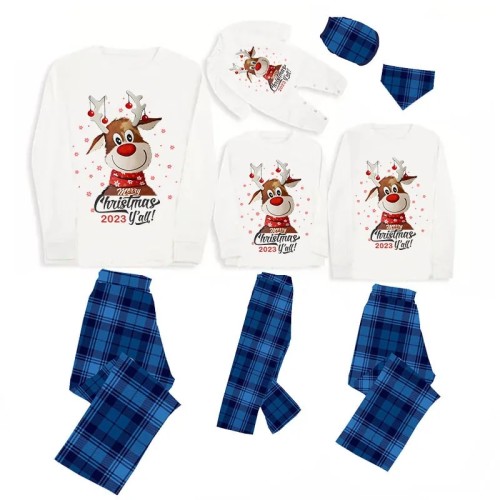Christmas Matching Family Pajamas Christmas Deer Head Snowflake Merry Christmas Pajamas Set