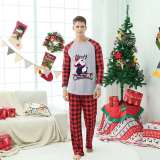 Christmas Matching Family Pajamas Navy Skiing Penguin Merry Christmas Gray Pajamas Set