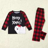 Christmas Family Matching Sleepwear Family Pajamas Merry Xmas Polar Bear Tops And Pants