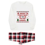 Christmas Family Pajamas Merry Christmas Ya Filthy Animal Couple Reindeer Matching Pajamas Set