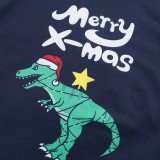 Christmas Matching Family Pajamas Navy Merry Xmas Dinosaurs Christmas Family Matching Pajamas Sets