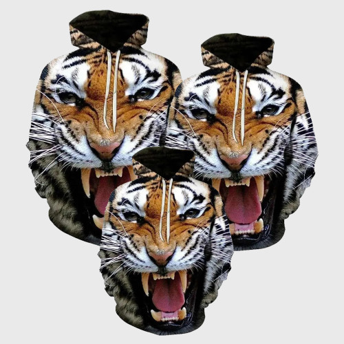 Family Matching Hoodie Angry Tiger Hoodies