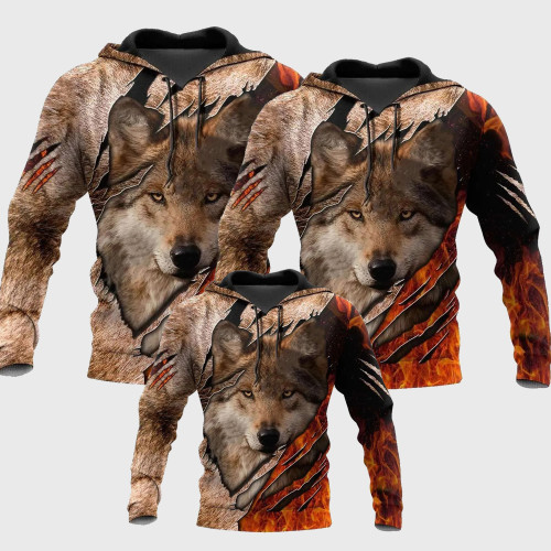 Family Matching Hoodie Wolf Hoodie For Men