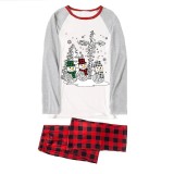 Christmas Matching Family Pajamas Christmas Cross Tree and Snowman Gray Pajamas Set