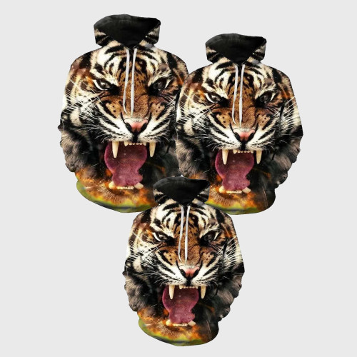 Family Matching Hoodie Angry Tiger Hoodie