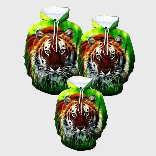 Family Matching Hoodie Tiger Face Hoodie