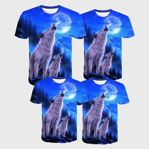 Family Matching T-shirt Wolf Mom Cub Howling T-Shirt