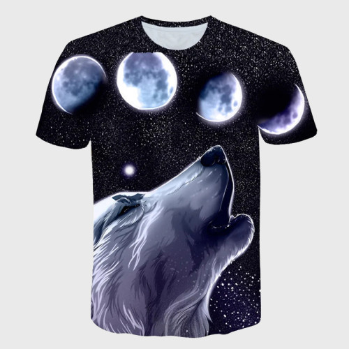 Family Matching T-shirt Howling Wolf At Moon T-Shirt