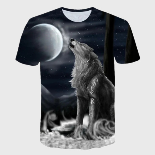 Family Matching T-shirt Wolf Howling Moon T-Shirt