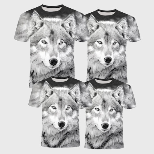 Family Matching T-shirt Grey Wolf T-Shirt
