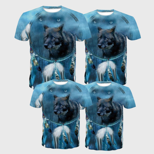 Family Matching T-shirt Dreamcatcher Wolf T-Shirt