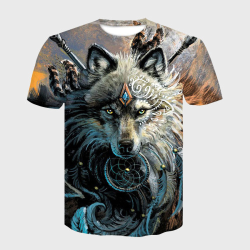 Family Matching T-shirt Native Warrior Wolf T-Shirt